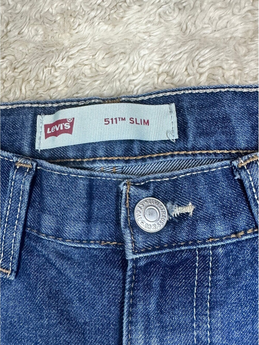 Levi's 511 Slim medium wash stretch denim jeans Youth 14Reg W27 L29/ Women XS/S - Picture 4 of 9